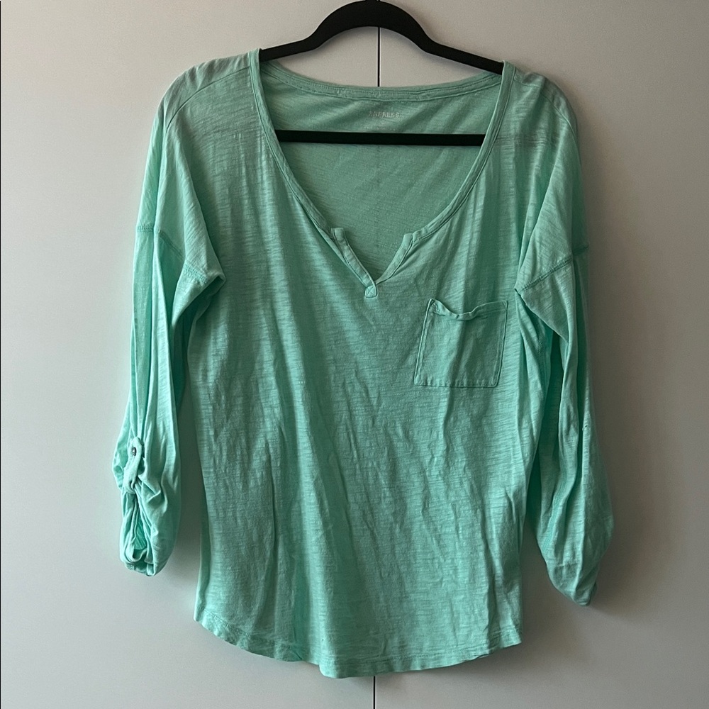 Express Light Green Long Sleeve Top